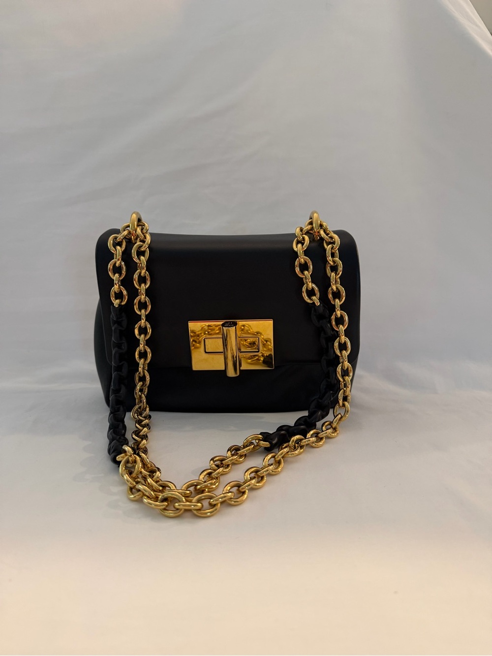 Tom Ford Black Leather Natalia Shoulder Bag